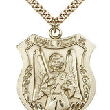 St. Michael the Archangel Medal, Gold Filled - 24" 2.4mm Gold Plated Endless Chain