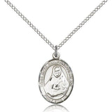 St. Rose Philippine Medal, Sterling Silver, Medium - 18" 1.2mm Sterling Silver Chain + Clasp