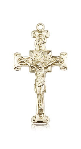 Crucifix Pendant, 14 Karat Gold - 14 KT Yellow Gold