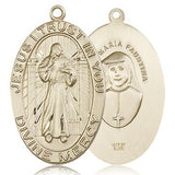 Divine Mercy Medal, 14 Karat Gold - 14 KT Yellow Gold