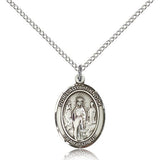 Our Lady of Knock Medal, Sterling Silver, Medium - 18" 1.2mm Sterling Silver Chain + Clasp