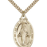 Scapular Medal, Gold Filled - 24" 2.4mm Gold Plated Endless Chain