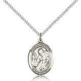 St. Alphonsus Medal, Sterling Silver, Medium - 18" 1.2mm Sterling Silver Chain + Clasp