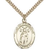 St. Ivo Medal, Gold Filled, Large - 24" 2.4mm Gold Plated Chain + Clasp