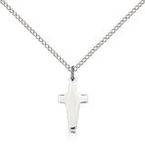 Cross Pendant, Sterling Silver - 18" 1.2mm Sterling Silver Chain + Clasp