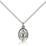 Chalice Medal, Sterling Silver - 18" 1.2mm Sterling Silver Chain + Clasp