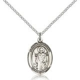 St. Wolfgang Medal, Sterling Silver, Medium - 18" 1.2mm Sterling Silver Chain + Clasp