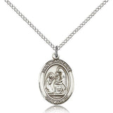 St. Catherine of Siena Medal, Sterling Silver, Medium - 18" 1.2mm Sterling Silver Chain + Clasp