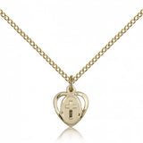 Heart Cross Pendant, Gold Filled - Gold-tone