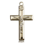 Crucifix Pendant, 14 Karat Gold - 14 KT Yellow Gold