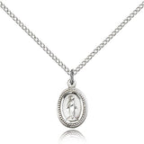 Miraculous Medal, Sterling Silver - 18" 1.2mm Sterling Silver Chain + Clasp