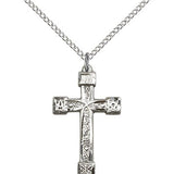 Cross Pendant, Sterling Silver - 18" 1.2mm Sterling Silver Chain + Clasp