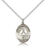 St. Katharine Drexel Medal, Sterling Silver, Medium - 18" 1.2mm Sterling Silver Chain + Clasp