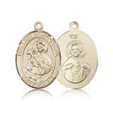 Our Lady of Mount Carmel Medal, 14 Karat Gold, Large - 14 KT Yellow Gold