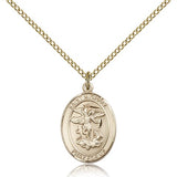 St. Michael the Archangel Medal, Gold Filled, Medium - Gold-tone