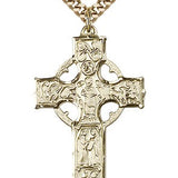 Celtic Cross Pendant, Gold Filled - 24" 2.4mm Gold Plated Endless Chain