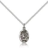 St. Michael the Archangel Medal, Sterling Silver - 18" 1.2mm Sterling Silver Chain + Clasp
