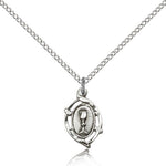 Communion Medal, Sterling Silver - 18" 1.2mm Sterling Silver Chain + Clasp