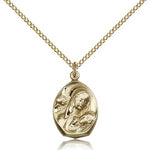 Madonna and Child Medal, Gold Filled - Gold-tone