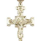 Crucifix Pendant, Gold Filled - 24" 2.4mm Gold Plated Endless Chain