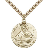 St. Albert the Great Medal, Gold Filled - 24" 2.4mm Gold Plated Endless Chain
