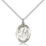 St. Kieran Medal, Sterling Silver, Medium - 18" 1.2mm Sterling Silver Chain + Clasp
