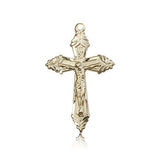 Crucifix Pendant, 14 Karat Gold - 14 KT Yellow Gold