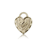 Graduation Heart Medal, 14 Karat Gold - 14 KT Yellow Gold