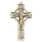 Celtic Crucifix Pendant, 14 Karat Gold - 14 KT Yellow Gold
