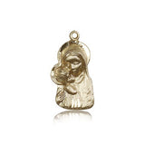 Madonna and Child Medal, 14 Karat Gold - 14 KT Yellow Gold