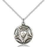 Lutheran Medal, Sterling Silver - 18" 1.2mm Sterling Silver Chain + Clasp