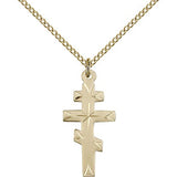 Greek Orthadox Cross Pendant, Gold Filled - Gold-tone