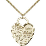 St. Michael the Archangel Medal, Gold Filled - Gold-tone