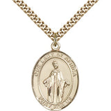 Our Lady of Africa Medal, Gold Filled, Large - 24" 2.4mm Gold Plated Chain + Clasp