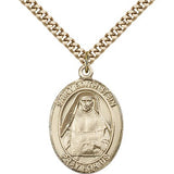 St. Edith Stein Medal, Gold Filled, Large - 24" 2.4mm Gold Plated Chain + Clasp