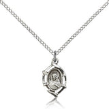 Scapular Medal, Sterling Silver - 18" 1.2mm Sterling Silver Chain + Clasp
