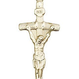 Crucifix Pendant, Gold Filled - 24" 2.4mm Gold Plated Endless Chain