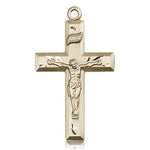Crucifix Pendant, 14 Karat Gold - 14 KT Yellow Gold