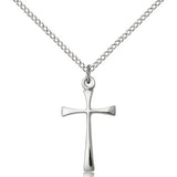 Maltese Cross Pendant, Sterling Silver - 18" 1.2mm Sterling Silver Chain + Clasp