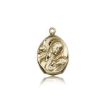 Madonna and Child Medal, 14 Karat Gold - 14 KT Yellow Gold