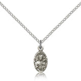 Our Lady of Czestochowa Medal, Sterling Silver - 18" 1.2mm Sterling Silver Chain + Clasp