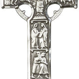 Celtic Cross Pendant, Sterling Silver - 24" 2.4mm Rhodium Plate Endless Chain