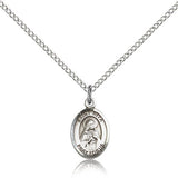 St. Rita Baseball Medal, Sterling Silver medium - 18" 1.2mm Sterling Silver Chain + Clasp