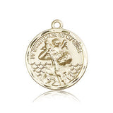St. Christopher Medal, 14 Karat Gold - 14 KT Yellow Gold
