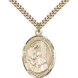 St. Elizabeth of the Visitation Medal, Gold Filled, Large - 24" 2.4mm Gold Plated Chain + Clasp
