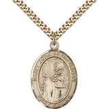 St. John of the Cross Medal, Gold Filled, Large - 24" 2.4mm Gold Plated Chain + Clasp