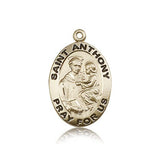 St. Anthony of Padua Medal, 14 Karat Gold - 14 KT Yellow Gold