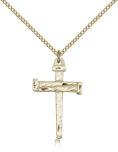 Nail Cross Pendant, Gold Filled - Gold-tone