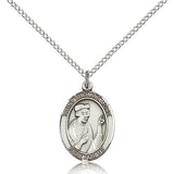St. Thomas More Medal, Sterling Silver, Medium - 18" 1.2mm Sterling Silver Chain + Clasp