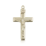 Crucifix Pendant, 14 Karat Gold - 14 KT Yellow Gold